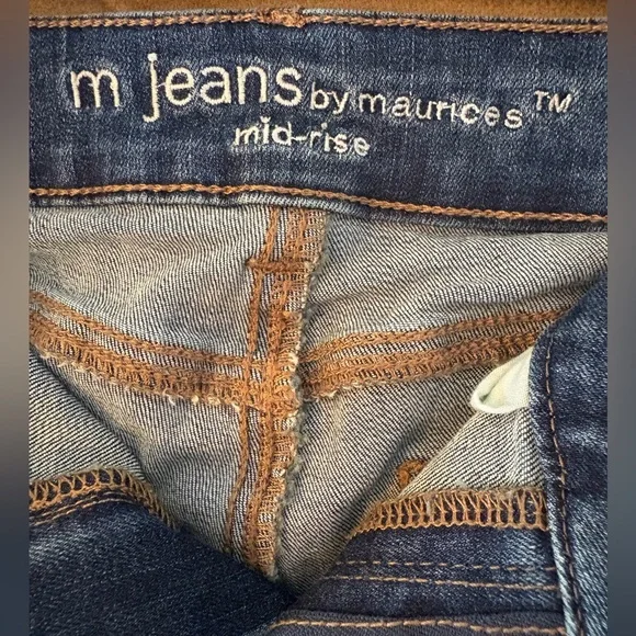 m jeans by Maurice NWOT mid -rise Distressed Skinny Jeans in Dark Blue. - Picture 6 of 8